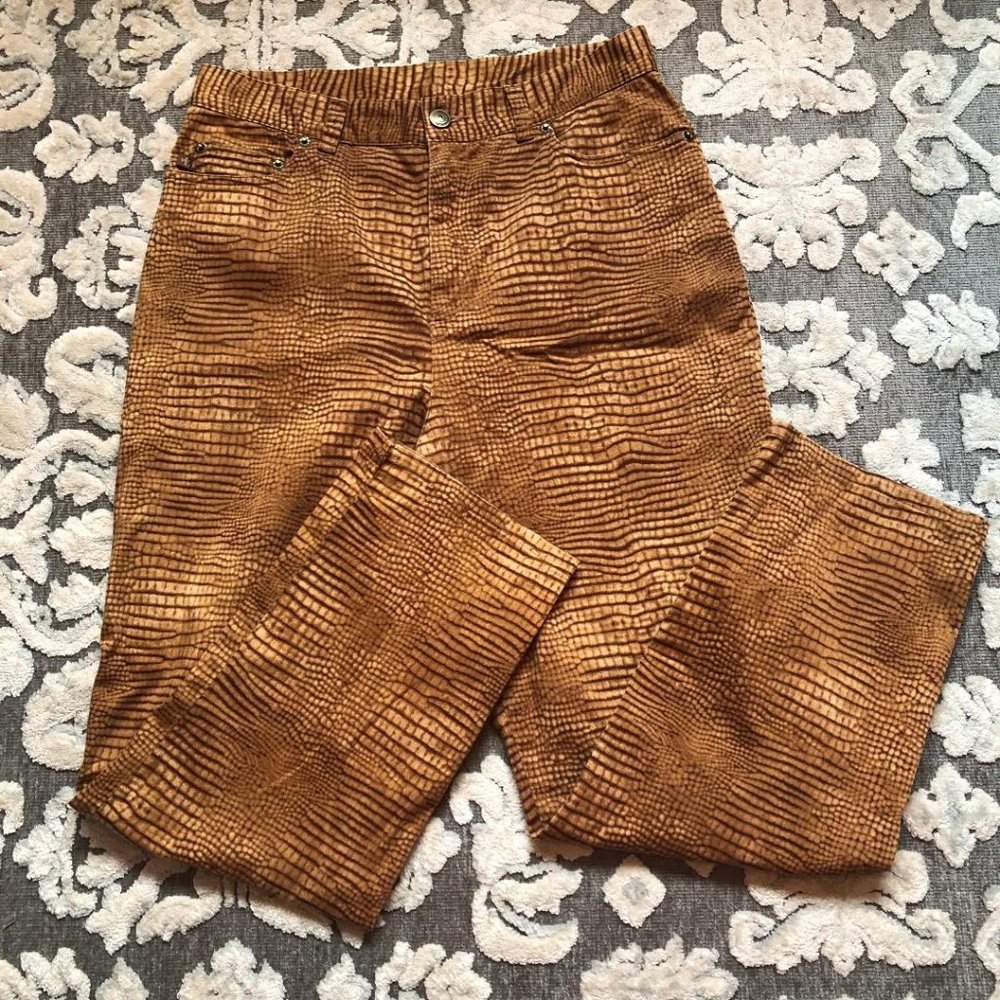 Lauren, Ralph Lauren, Brown/Tan Women's Snakeskin print pants, Size 10P